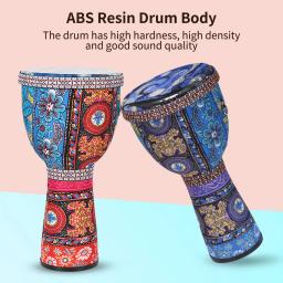 Portátil Africano Hand Drum para crianças, instrumento de percussão, colorido Art Pattern, Tambourine presente, Djembe, 8 Polegada - Image 2