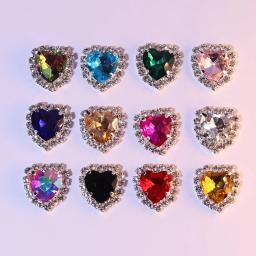 Mini Coração Cristal DIY Acessórios Da Jóia, Pingente De Strass, Decoração De Artesanato, Novo, Tamanho 16x16mm, 10Pcs - Image 3