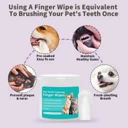 Escova de dentes descartável para animais de estimação, Toalhetes húmidos para cães e gatos, Produtos de limpeza oral - Image 4