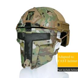 Máscara facial completa malha de aço respirável tático paintball tiro máscaras de combate acessórios de caça uso com capacete rápido - Image 5