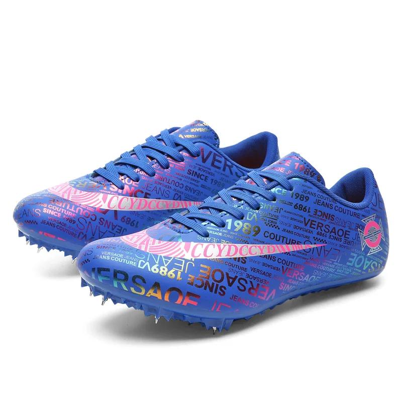 Tênis de corrida Spike para homens e mulheres, treinamento de atletismo, tênis de atleta, jornal de unhas, Graffiti, infantil - Image 1