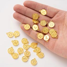 Alfabeto Encantos Letra para Fazer Jóias, Pingente para DIY, Pulseira Inicial, Colar, Brinco, Artesanato, Suprimentos de Material, 26PCs - Image 2