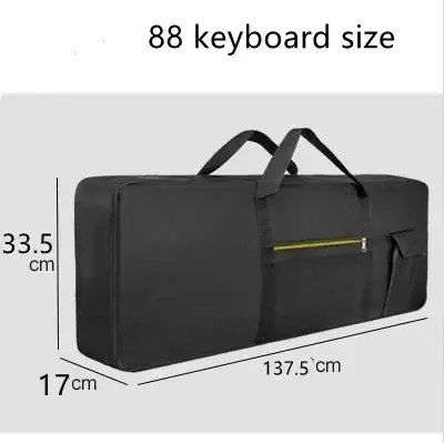 Bolsa Portátil e Durável para Teclados de 88 Teclas com Capa Acolchoada, Impermeável e Feita de Oxford 600D