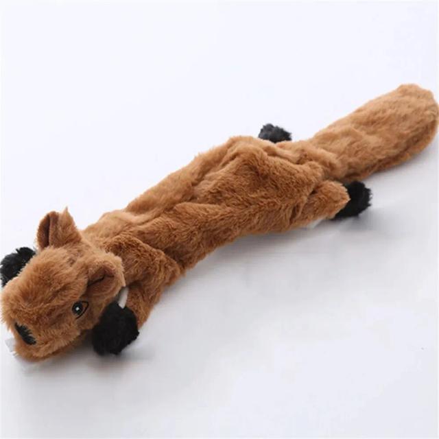 Brinquedo de Pelúcia Squeaky em Forma de Raposa para Cães de Todos os Tamanhos, Sem Recheio, Material Macio e Durável