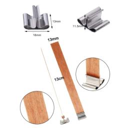 Pavios De Vela De Madeira Natural com Clip Base, Artesanato De Velas De Madeira, Cera De Parafina De Soja, Smokeless Making Supplies, 30Pcs - Image 5