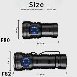 Recarregável LED Mini Lanterna, alta potência, 5000LM, Tipo-C, 8 x XPG Beads, cauda Magnet Clip, tocha, impermeável, iluminação portátil - Image 2