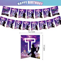 Decoração do tema do jogo para crianças, festa de feliz aniversário, papel favorito, kit de talheres, suprimentos de bolo, 10-20Person - Image 5