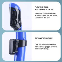 Tubo de respiração para adultos, snorkel completo, equipamento de mergulho, automático, válvula impermeável, produto comestível, bocal de silicone - Image 6