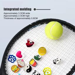 Cute Silicone Tennis Vibration Damper, raquete, squash, raquete, raquete, acessórios, 3pcs - Image 4
