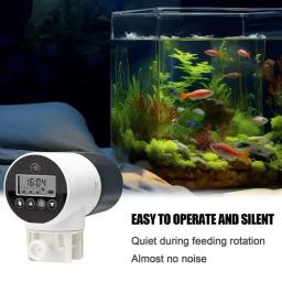 Alimentador automático de peixes com temporizador inteligente Alimentador elétrico de peixes Dispenser silencioso Auto Fish Food, 200ml Feed Box para viajar - Image 4