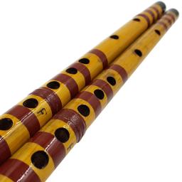 Flauta de bambu tradicional artesanal, instrumento musical de bambu, marrom, decoração de bambu, novo, 1pc - Image 4