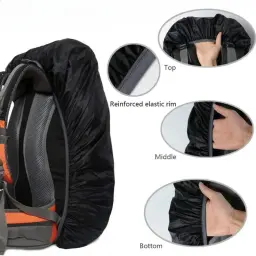 Capa de mochila impermeável, capa de chuva, mochila, perfeita para caminhadas, camping, viagem, ciclismo, atividades ao ar livre, preto - Image 4