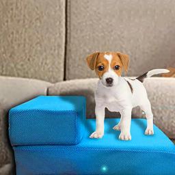 Cão confortável portátil 2-step malha dobrável rampa do animal de estimação escadas filhote de cachorro gato animal esteira cama casa almofada - Image 1