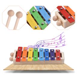 Xilofone Glockenspiel with Wooden Mallets, Tamanho Compacto, 8 Chaves, Percussão, Instrumento Musical, Toy Gift for Kids, Children, Students - Image 3