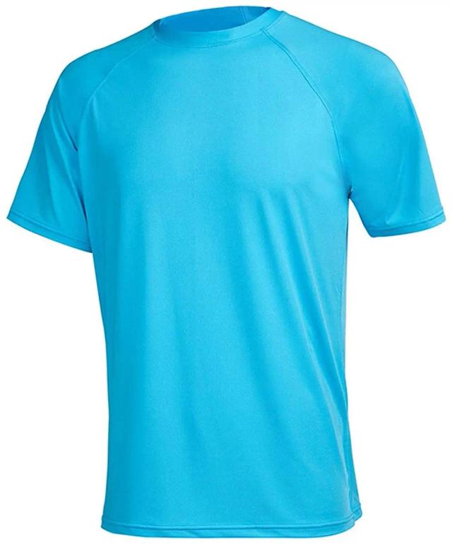 Camisa Masculina de Praia Respirável com Manga Curta, Secagem Rápida e Proteção UPF 50 para Natação ao Ar Livre no Verão – Tamanhos Grandes Disponíveis