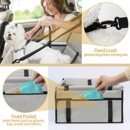 Assento dobrável para carro para animais de estimação, impermeável, respirável, Oxford, bolsa de viagem para cães pequenos e médios, filhotes e animais - Image 5