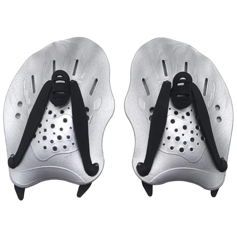 Pás De Mão Para Treinamento De Natação, Mergulho, Luvas De Mergulho, Palma De Silicone Esportiva, Alças Ajustáveis, Natação, 1 Par - Image 1