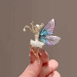 Broche de Fada Borboleta para Mulheres, Alfinetes de Lapela Elegantes, Broches Beleza Dançando Meninas Corsage Asas de Anjo, Jóias de Casamento - Image 4