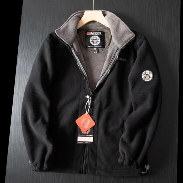 Noruega ao ar livre funcional anti-frio jaqueta de lã casaco calor tamanho grande outono inverno moda masculina solto ajuste jaqueta