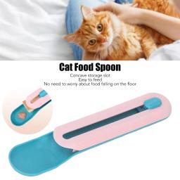 Comida de gato colher tratar espremer colher, deleites molhados dispensar colher, lanche prático colher para pet, alimentação rega suprimentos - Image 1