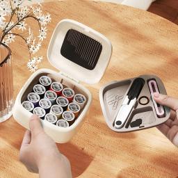Mini conjunto de ferramentas de costura magnética portátil iniciantes linha de costura agulha threader tesoura kit bordado handwork costura coisas - Image 3