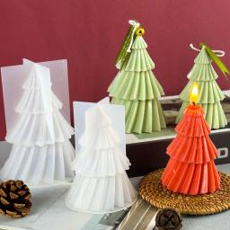 Molde de vela de silicone de pinho geométrico 3d, faça você mesmo, árvore de natal, artesanato, presentes, moldes de resina de sabão aromath, materiais de decoração de casa - Image 3