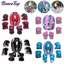 Conjunto de engrenagens protetoras para crianças, joelho, protetor de pulso, cotovelo, bicicleta, skate, patinação no gelo, protetor de rolo, crianças, 7pcs - Image 1