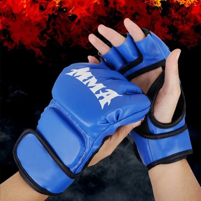 Luvas Profissionais de Boxe para Homens com Almofada Metade do Dedo e Logotipo Personalizado para Treinamento UFC e MMA