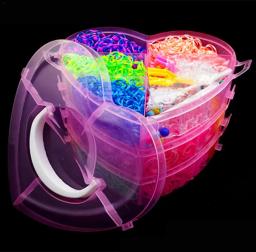 Rubber Loom Bands Box Set para crianças, brinquedo DIY, pulseira de silicone, elástico Weave, crianças Artes e ofícios - Image 3