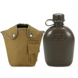 Garrafa de água militar com malote, 1L, exterior, esportes, acampamento, cantina, caminhada, sobrevivência, chaleira bebendo - Image 1