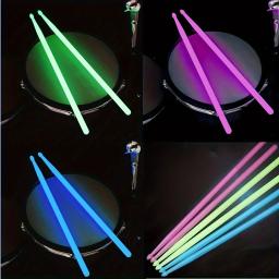 Baquetas de Nylon Luminosas, Ponta Clássica Waterdrop, Neon Colorido, Bastões De Tambor Brilhantes, Ideal Para Iniciantes, Artistas De Palco, 5A, 1 Par - Image 4