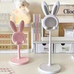 Cute Cartoon Bunny Phone Stand, ajustável e compatível com iPhone, Kindle, IPad, Switch, Tablet e muito mais - Image 1