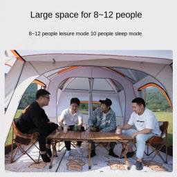 Tenda de camada dupla e um salão espessamento Rainproof Outdoor Camping dois quartos, 5 a 8 pessoas - Image 4