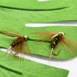 MNFT 10PCS 10 #   Cabeça de contas de tungstênio dourado truta grayling moscas de pesca mosca molhada - Image 3