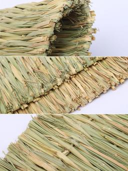 Tapete de feno tecido para coelhos, Cama de palha natural, Gaiola de descanso, Fit para cobaia, Chinchilla, Hamster, Rato, Animal pequeno - Image 3