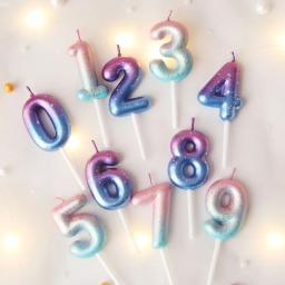 Conjunto De Velas De Aniversário Coloridas Longas, Vela De Bolo De Ins, Decoração De Casamento, Decoração De Mesa Do Festival, Toppers De Bolo De Feliz Aniversário - Image 1