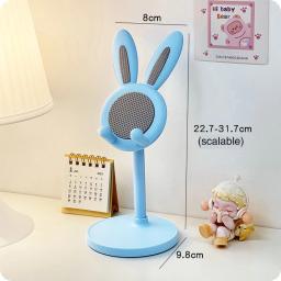 Ajustável rosa desktop titular do telefone celular, adorável coelho suporte de mesa dos desenhos animados, apto para iPhone 13, 14, Samsung Smartphone - Image 6