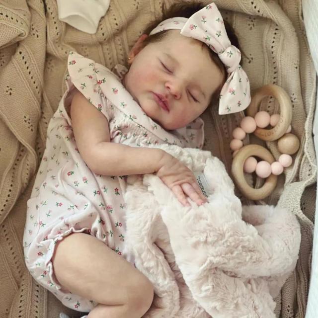20 Polegada pele 3d com veias visíveis pano corpo macio silicone dormindo reborn bebê boneca brinquedo para menina realista criança arte presente de aniversário