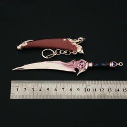 Arma do jogo Tangmen Huo Yuhao, Adaga do Tigre Branco com Bainha Faca Modelo de Liga de Zinco Artesanato Artesanal Anime Cercando 16cm - Image 5