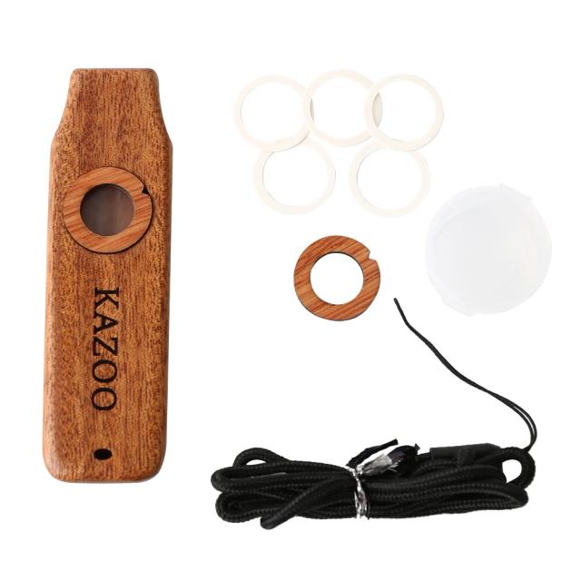 Harmônica de Madeira Kazoo Portátil para Iniciantes - Presente Musical para Crianças, Ideal para Guitarra e Ukulele