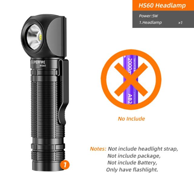 SUPERFIRE HS60 Farol LED Recarregável 600 Lúmens