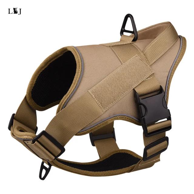 Arnês Tático para Cães Grandes com Colete Refletivo e Corda Resistente para Treinamento e Passeio