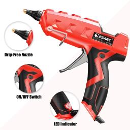 EZARC Pistola de cola quente 100W Kit de pistola de cola de tamanho completo resistente com 20 peças de bastões de cola, para projetos de artes e ofícios DIY, selagem - Image 2
