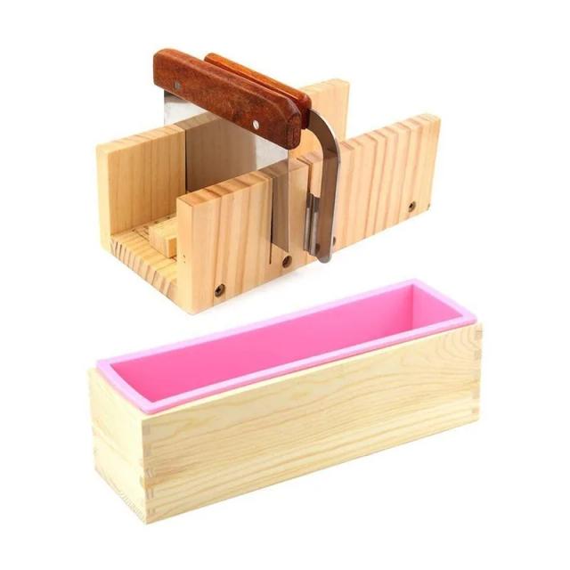Kit Completo para Fazer Sabão: Molde Retangular de Silicone de 1,2L com Raspador de Aço Inoxidável