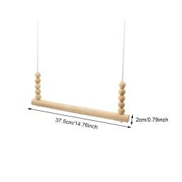 Pendurado Bird Swing Toy para Pet, Gaiola de madeira, Bird Rest Toy, Fun Poleiro, Acessórios para exercícios, Diversão - Image 2