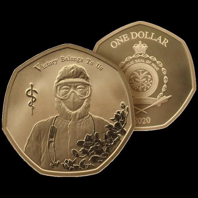 Moeda Comemorativa de 1 Dólar de Niue 2020 - Original UNC para Colecionadores com 30mm