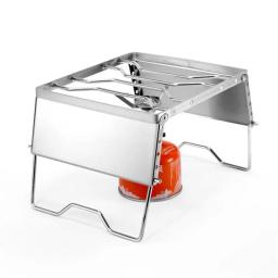 Multifuncional dobrável acampamento grill portátil de aço inoxidável grelha acampamento fogão a gás piquenique aquecimento fogão suporte - Image 6