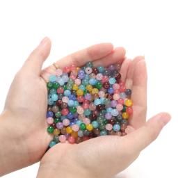 200 pçs/lote 6mm contas de vidro para fazer jóias materiais diy acessórios pulseiras chaveiro artesanato suprimentos espaçador grânulo jóias - Image 6