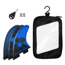 Prancha de Surf Fins Honeycomb Fiberglass Double Single Tabs Fins Twin,Thruster (3 Fins) S M L Size Fin Bag Parafusos - Image 1