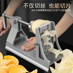 Multifuncional Rotating Shredded Batatas Ralador, Mão-Cranking Slicer, Fatiador Comercial, Mil Fio Nabo, Faixa Fatia - Image 2